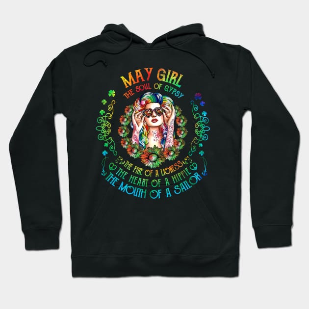 May Girl The Soul Of A May  birthday gift Hoodie by American Woman